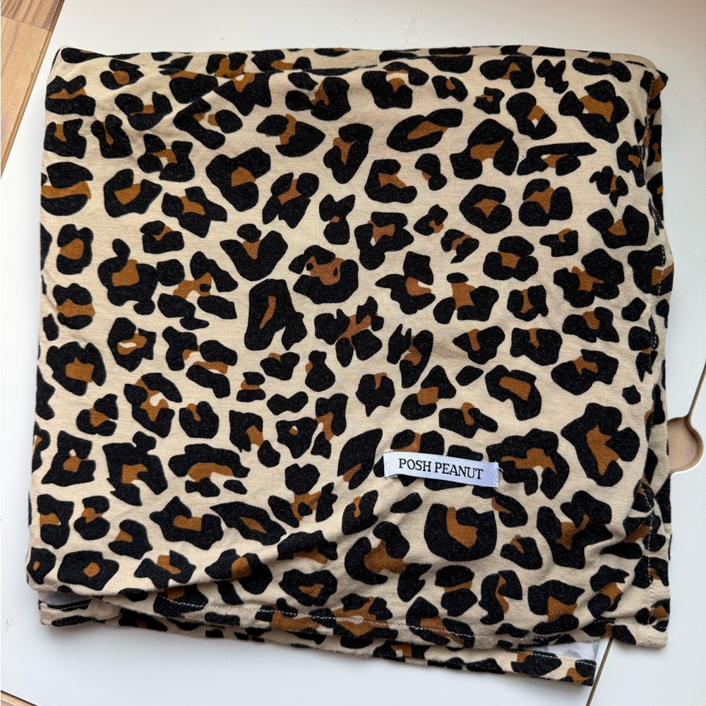 Posh Peanut Leopard Swaddle Blanket -no headband - Picture 3 of 4